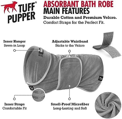 Tuff Pupper Fast Drying Dog Bath Robe | 800 GSM Plush Dog Towel - Image 2