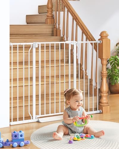 34" Tall Baby Gate No Drilling, Auto Close Dog Gate Indoor by Cideny