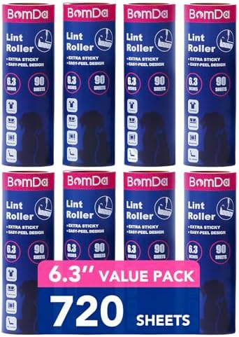 Extra Sticky Large Surface Lint Roller, 6.3''Wide Roller by BomDa