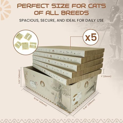 5 Pack Cat Scratching Boards | Reversible Cardboard Cat Scratcher - Image 4