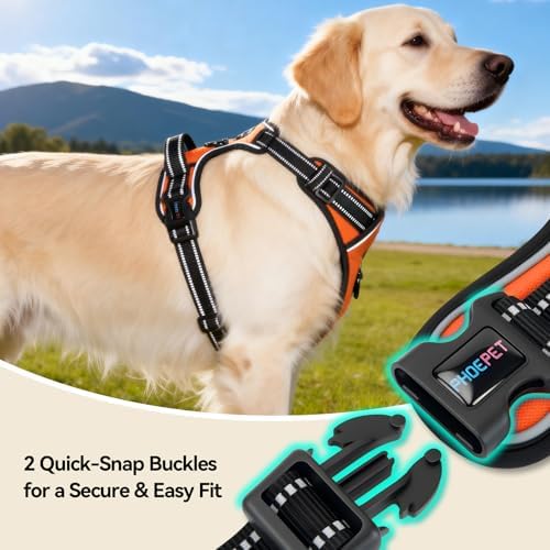 PHOEPET No Pull Dog Harness Medium Reflective Front Clip Puppy Vest - Image 6