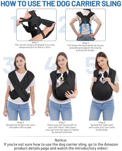 Dog Sling Carrier for Small Pet, Hands Free Front Backpack - Image 5