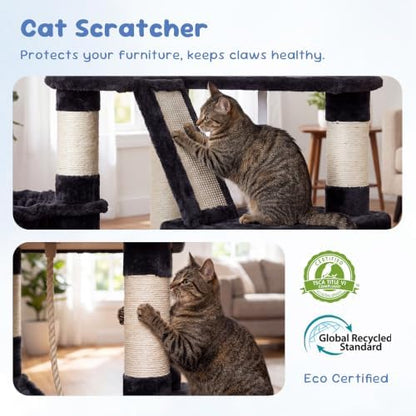 Heybly Cat Tree, 68 inch Multi-Level Cat Tower - Image 4