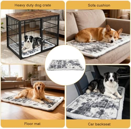 48" Airy Dog Crate Mat, Machine Washable Soft Kennel Pad - Image 6