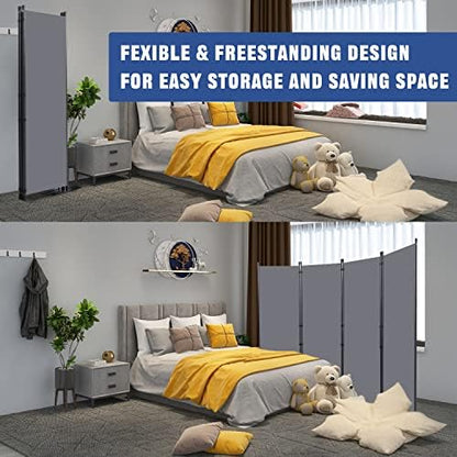 Room Divider 4 Panel-88''Wide, 6FT Room Dividers and Folding Privacy Screens - Image 5