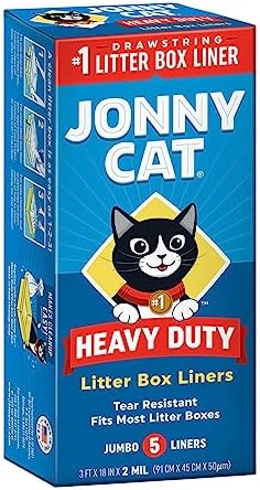 JONNY CAT Litter Box Liners, Heavy Duty Drawstring Liners, 5 Liners per Box - Image 2