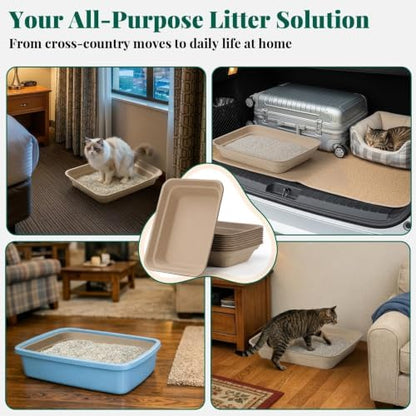 10-Pack Disposable Litter Box for Kitty Cats, Thick & Leak-Proof, Eco-Friendly - Image 6