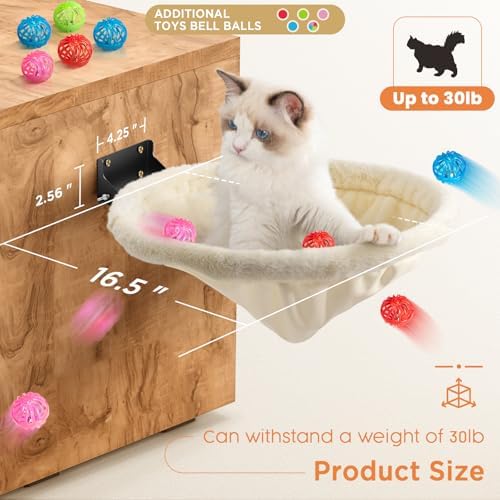 JUNSPOW Cat Hammock Wall Mounted, Foldable & Stable Cat Beds- Breathable Cats - Image 4