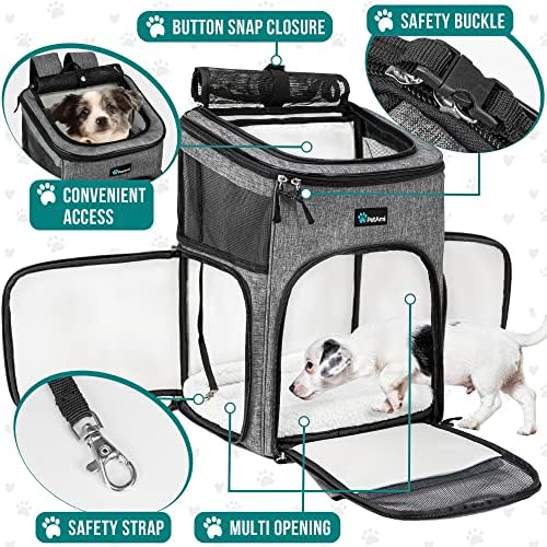PetAmi Dog Backpack Carrier, Airline Approved 4-Way Entry Cat Bag - Image 3