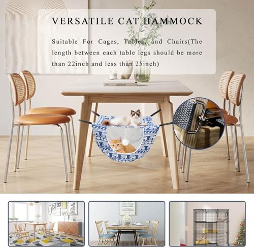 JSPYFITS Cat Cage Hammock with Ball, Double Layer Hanging Adjustable Soft Pet - Image 6