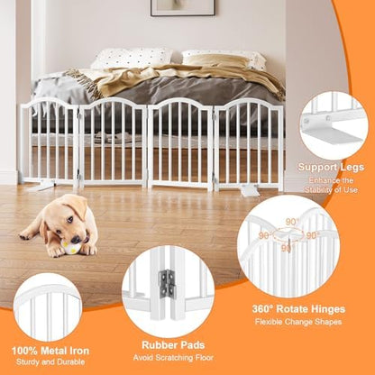 Snughome 2 Pack Short Dog Gate Indoor, Expand Up to 48’’Wide Foldable Pet Gate - Image 6