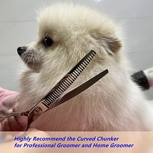 HASHIMOTO Curved Chunkers Shears Dog Grooming, 7.0 inch, 65% Thinning Rate - Image 4