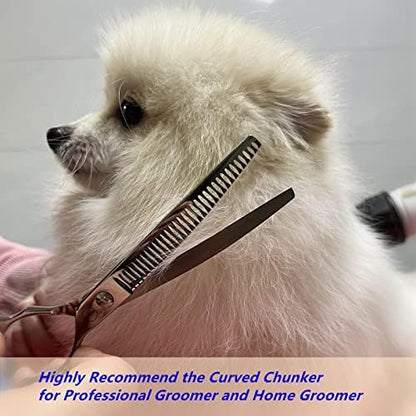 HASHIMOTO Curved Chunkers Shears Dog Grooming, 7.0 inch, 65% Thinning Rate - Image 4