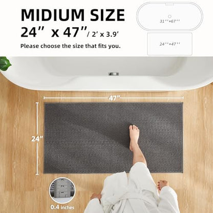 TYUU Bathroom Rugs Non Slip Washable, Super Absorbent Thin Bath Mat Quick Dry - Image 2
