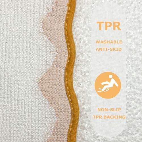 Yellow U Shaped Toilet Mat for Bathroom Floor Bath Mat Non Slip Washable Water - Image 3
