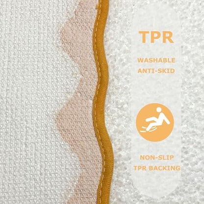 Yellow U Shaped Toilet Mat for Bathroom Floor Bath Mat Non Slip Washable Water - Image 3