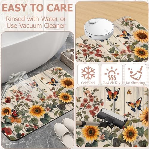 Vintage Flower Bathroom Rugs, Bath Mats - Image 6