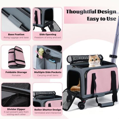 3-Sided Expandable Rolling Pet Carrier - Image 2