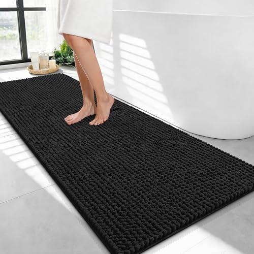 OLANLY Thick Chenille Bathroom Runner Rugs 47x24, Absorbent Bath Mat by OLANLY