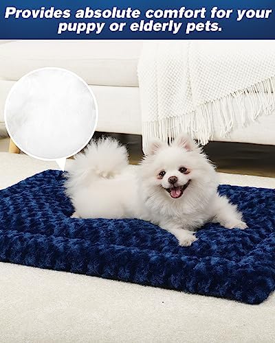 Exsnugy Washable Dog Bed Mat Medium Size Fluffy Pet Crate Pad 36x23 - Image 4