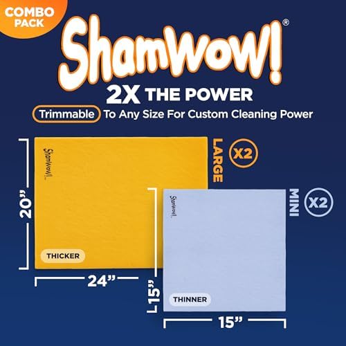 ShamWow Shammy Cloth 4-Pack, Super Absorbent Chamois Towel - Image 2