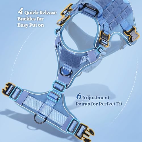 rabbitgoo Tactical Dog Harness for Small, Heavy Duty Military No Pull Vest - Image 4