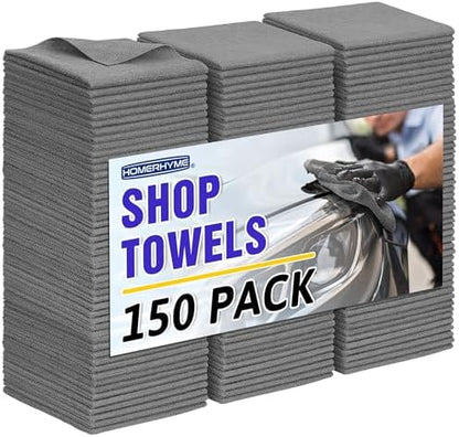 Microfiber Cleaning Cloth, 150 Pack Grey Cleaning Rags by HOMERHYME