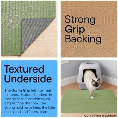 GORILLA GRIP Cat Litter Box Mat, Soft Felt Scatter Catcher - Image 3