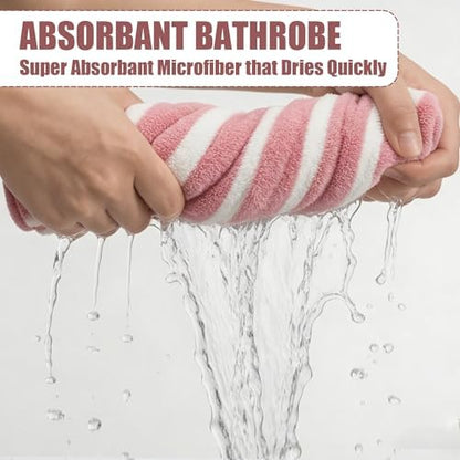 Fast‑Drying Dog Bathrobe, Absorbent Striped Pet Towel - Image 3