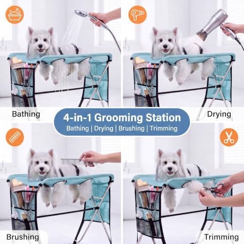 Pet Grooming Bath Stand for Small & Medium Dogs Cats，8-Hole - Image 2
