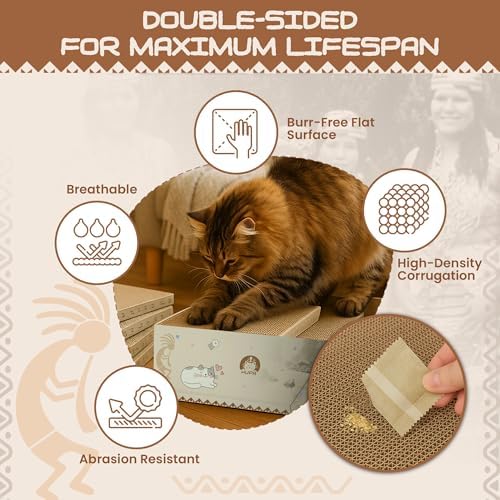 5 Pack Cat Scratching Boards | Reversible Cardboard Cat Scratcher - Image 5