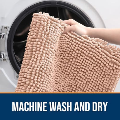 OLANLY Dog Door Mat for Muddy Paws 40x32, Super Absorbent Chenille Mud Mat - Image 5
