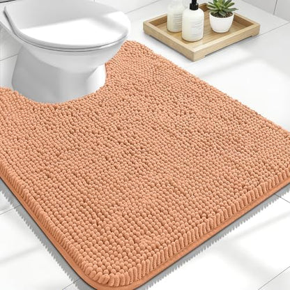 OLANLY Toilet Rugs U-Shaped 24x20, Soft Absorbent Chenille Contour Rugs by OLANLY