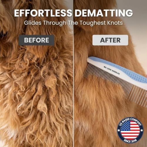 Metal Comb for Dogs, Dog Grooming Detangler Combs For Matted Hair - Image 6