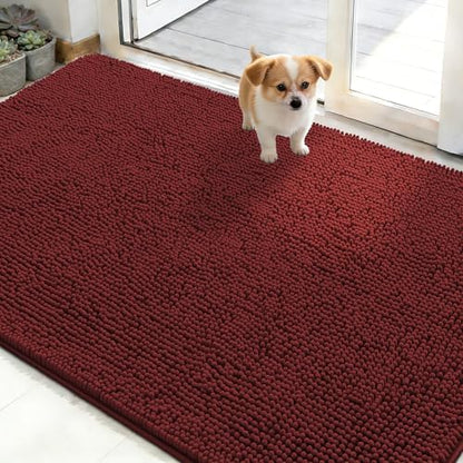 OLANLY Dog Door Mat for Muddy Paws 48x30, Super Absorbent Chenille Mud Mat by OLANLY