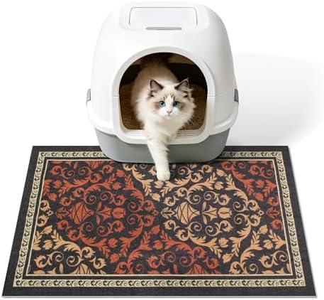 Cat Litter Mat, Waterproof & Non-Slip Backing, Litter Box Catcher, Soft on by Yigerlee