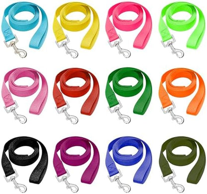 12 Pack Bulk Dog Leashes, 4FT Pet Lead Leash by AMFOSNEL