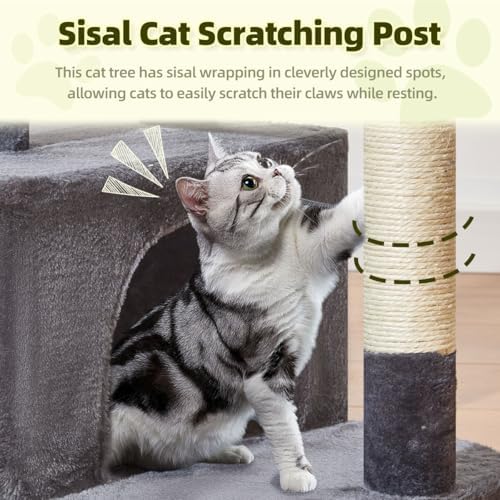 Taoqimiao 32.2in Cat Tree with Toy, Small Cat Tower - Image 5