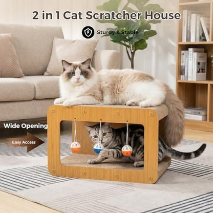 Avont 2-in-1 Cardboard Cat Scratcher House - Image 4