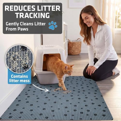 Drymate Cat Litter Box Mat Litter Trapping Mat Dark Grey, 28x36 XL - Image 2