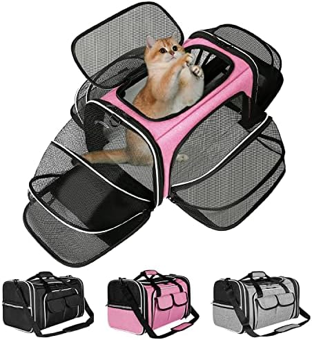Estarer Soft Sided Pet Carrier Airline Approved, 4 Sides Expandable Collapsible by ESTARER