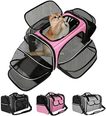 Estarer Soft Sided Pet Carrier Airline Approved, 4 Sides Expandable Collapsible by ESTARER