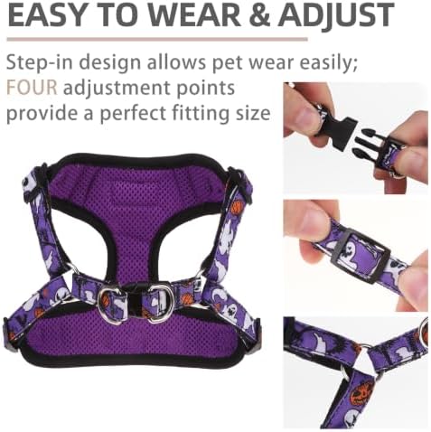 PUPTECK Halloween Dog Harness and Leash Set Small Sized, Step in No Pull - Image 3