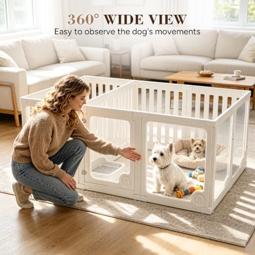 Heeyoo Clear Acrylic Dog Playpen 12 Panels - - Image 4