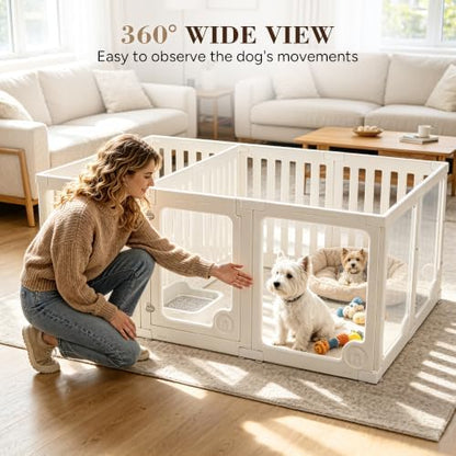 Heeyoo Clear Acrylic Dog Playpen 12 Panels - - Image 4