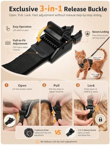 Cat Harness and Leash Set, Escape Proof Kitten Harness - Image 3