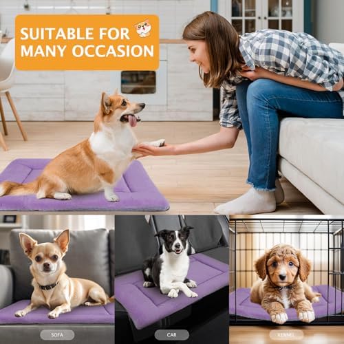 Reversible Dog Bed Mat with Plush and Corn Velvet, Soft Warm Pet Cushion - Image 3