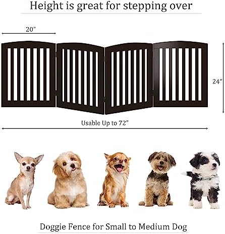 PAWLAND Wooden Freestanding Foldable Pet Gate - Image 4