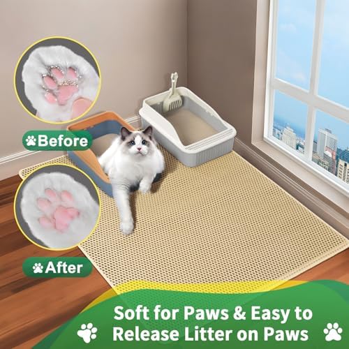 GRELY Cat Litter Mat, 2 Layer Litter Trapping Mat - Image 4