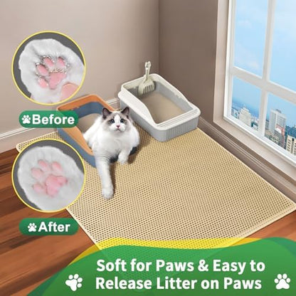 GRELY Cat Litter Mat, 2 Layer Litter Trapping Mat - Image 4